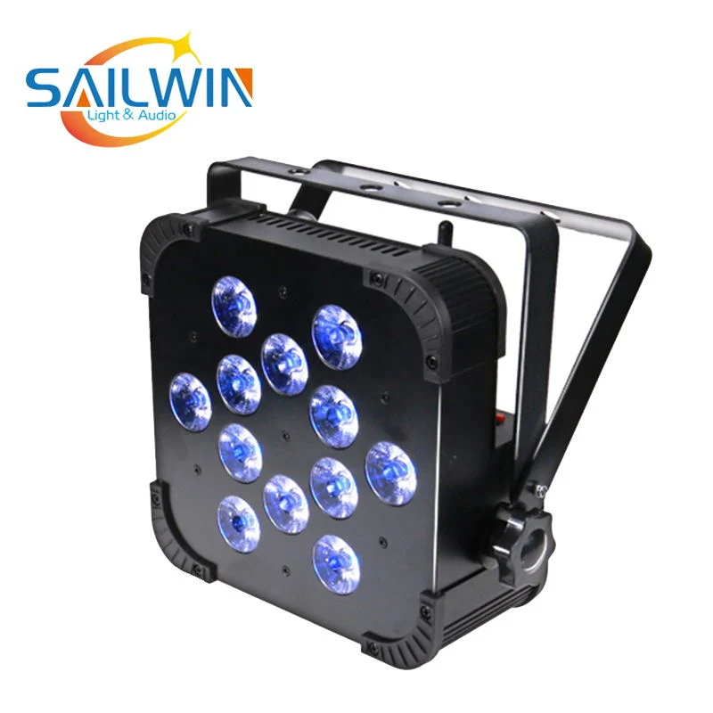 China Stage Light 12PCS 18W 6in1 Rgbaw UV WiFi LED Uplight Slim Flat PAR Can