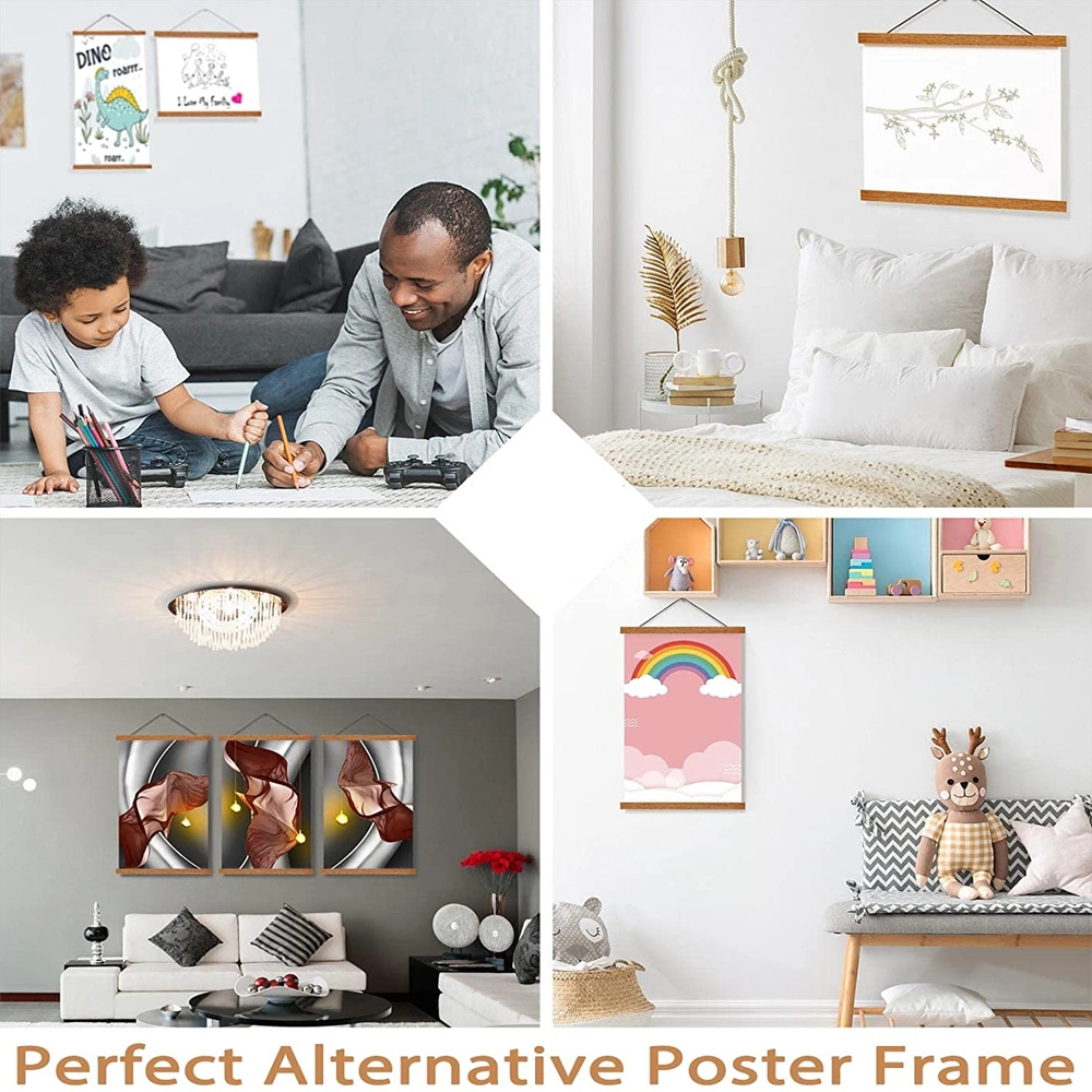 Home Decor Canvas Print Pine Wood Frame Poster Snow View Design Series LED Light Poster