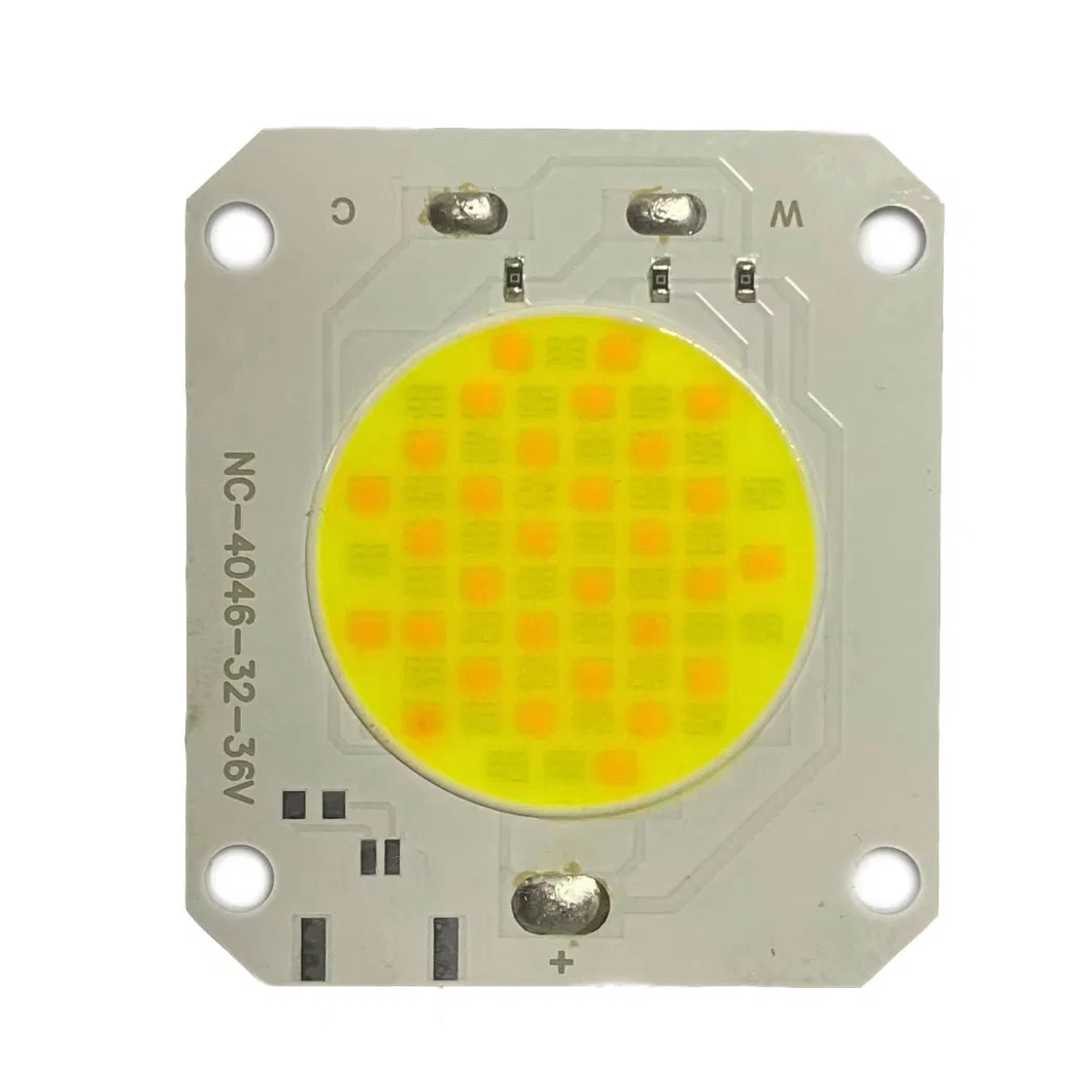 High Quality 3000K 6000K CCT 110-120lm/W Dimmable Csp LED Chip COB LED Chips Double Color Xc-F46*40/ 100W 200W 300W